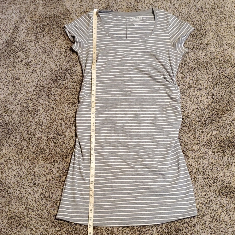 Great Expectations grey & white striped dress Large 12/14 - Picture 12 of 13